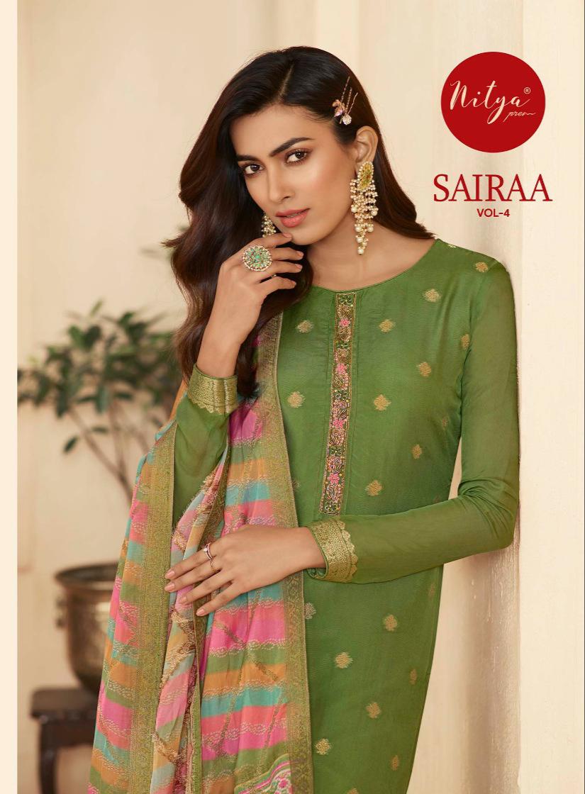 Saira Vol 4 Organza Jaquard  Designer Suit Catalog